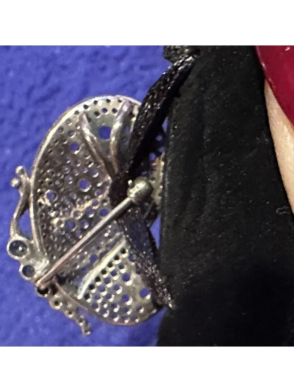 Pandora Sterling Butterfly Brooch/Pendant with Blue Crystals and CZs
